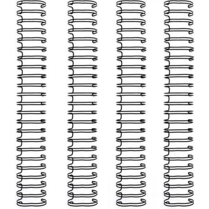 Köitespiraalid, must 4 tk, 1,58 cm