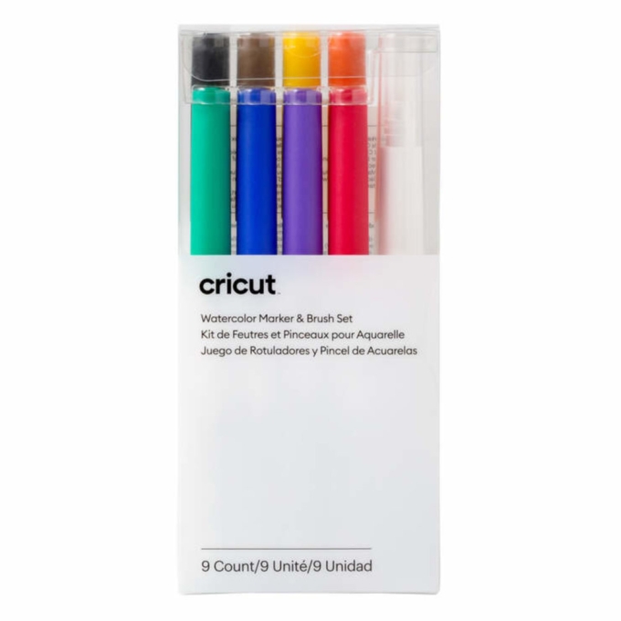 Cricut Watercolor 1.0 Marker & 4.0 Brush Set (9 tk)