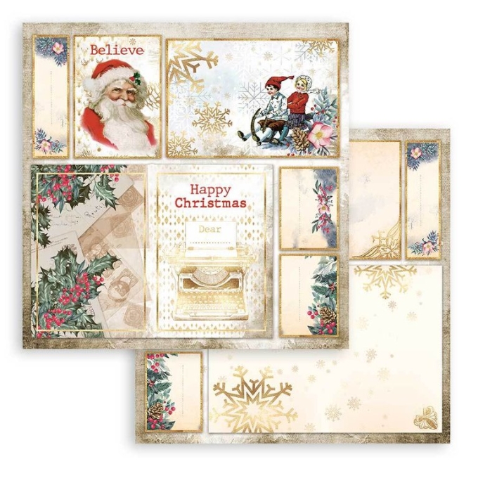 Stamperia Romantic Christmas Cards Santa Claus