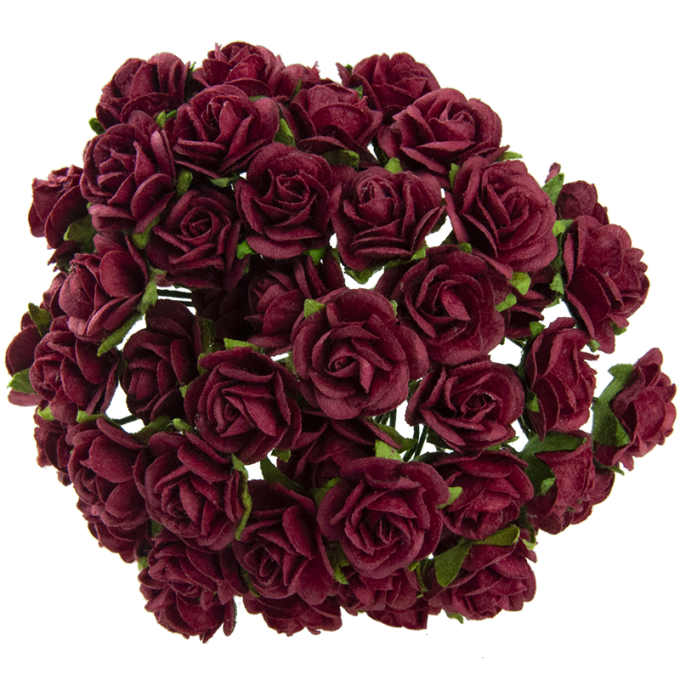Avatud õiega roos 20 mm (50 tk), tumepunane