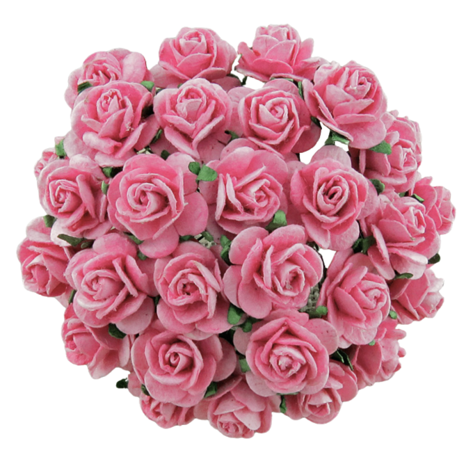 Avatud õiega roos 25 mm (50 tk), roosa