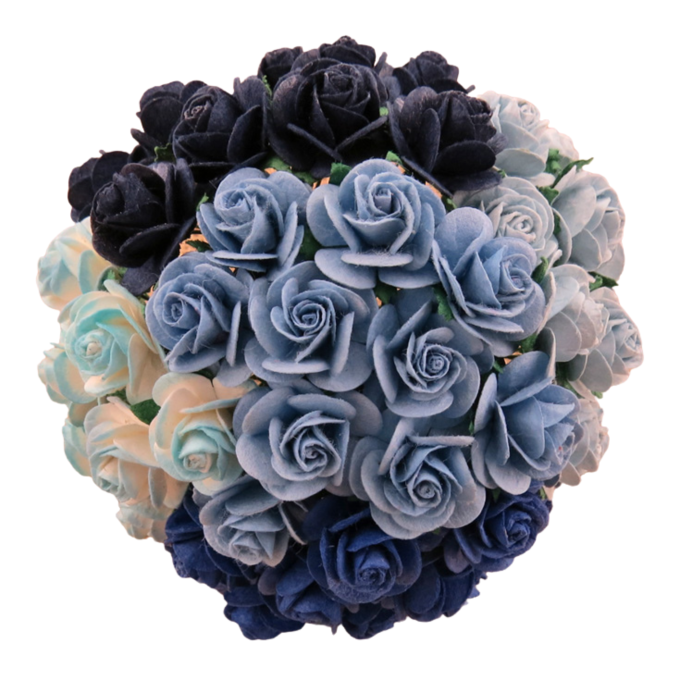 Avatud õiega roos 20 mm (50 tk), sinine mix