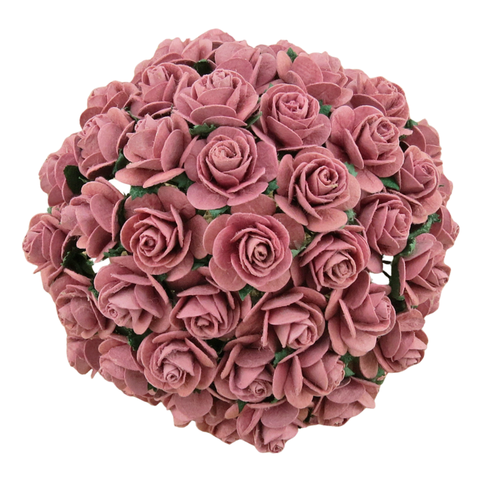 Avatud õiega roos 20 mm (50 tk), suitsune roosa
