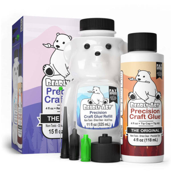 Bearly Art Precision Craft Glue komplekt (118 ml & 325 ml) + otsikud 