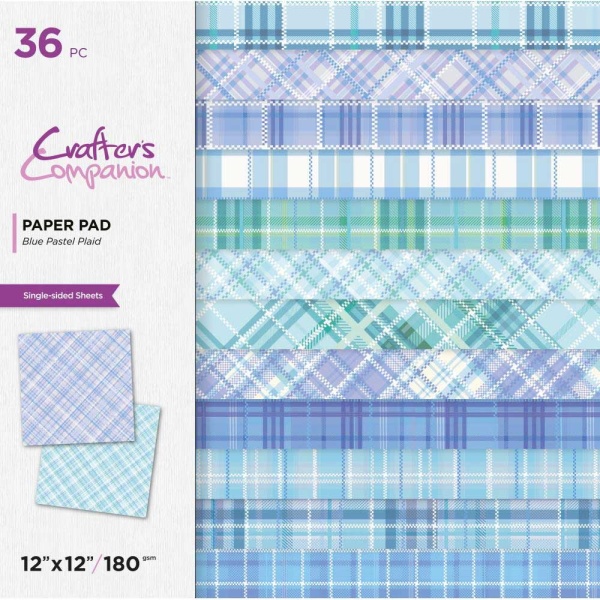 Crafter's Companion paberiplokk - Blue Pastel Plaid