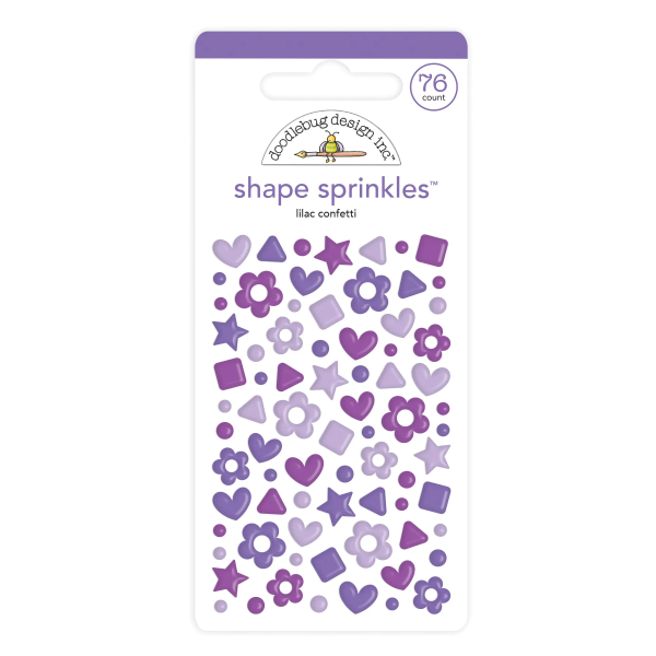 Kleebised Lilac Confetti Shape Sprinkles