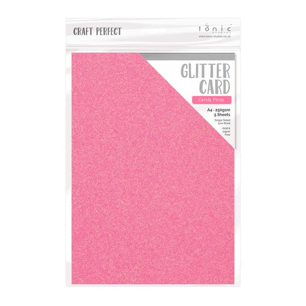 Craft Perfect sillerdav glitterkartong, Candy Floss