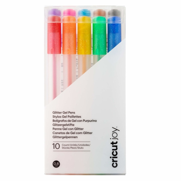 Cricut Joy Glitter geelpliiatsid 0.8 Rainbow + Pink/Brown/Black, 10 tk