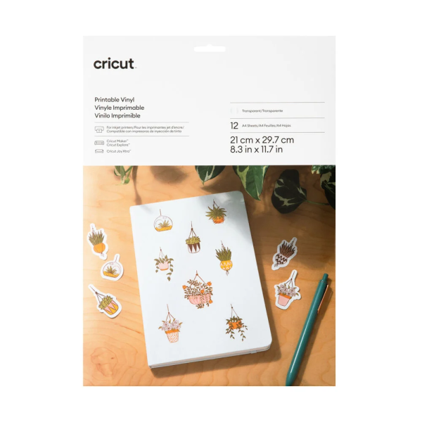 Cricut prinditav vinüül, A4 läbipaistev (12 lehte)