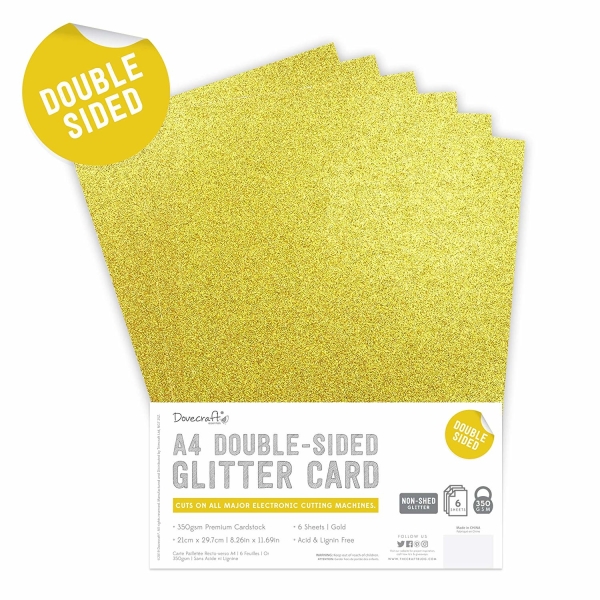 Kahepoolne glitterkartong A4 "Gold" 350 g/m²