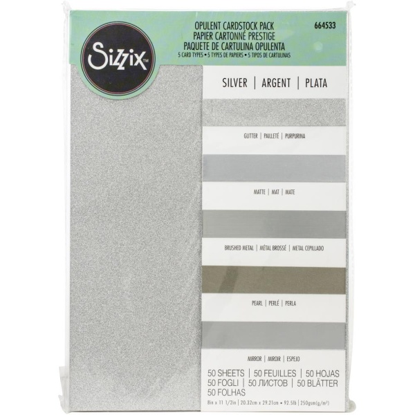 Sizzix Opulent Cardstock Pack (Silver)