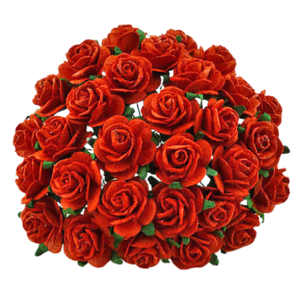 Avatud õiega roos 15 mm (10 tk), punane
