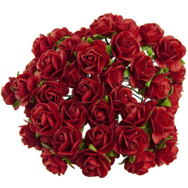 Avatud õiega roos 10 mm (10 tk), punane