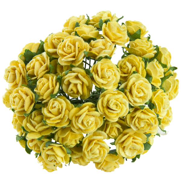 Avatud õiega roos 15 mm (50 tk), kollane