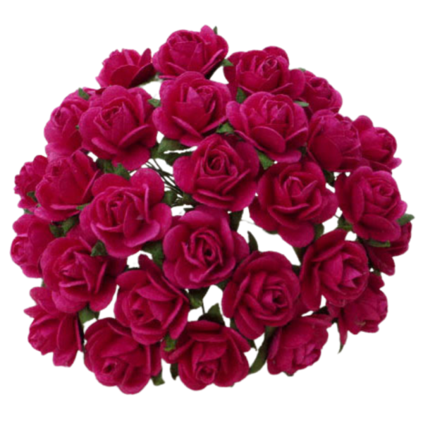 Avatud õiega roos 15 mm (50 tk), roosa