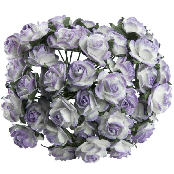 Avatud õiega roos 25 mm (10 tk), 2-tooni lilla