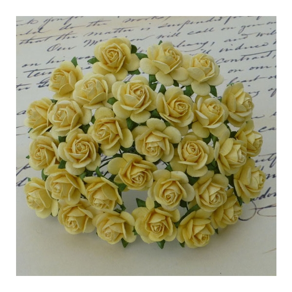 Avatud õiega roos 10 mm (10 tk) kollane