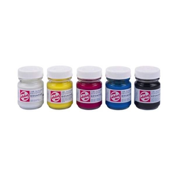 Guaššvärvid klaaspurkides 5 x 50 ml