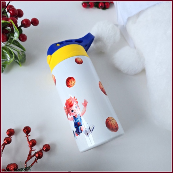 Personaliseeritud veepudel kollane/sinine 360 ml