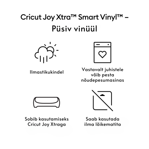 Cricut Joy Xtra Smart püsiv vinüül, Matte Black