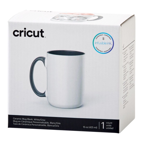 Cricut Beveled Ceramic Mug White/Grey 425 ml