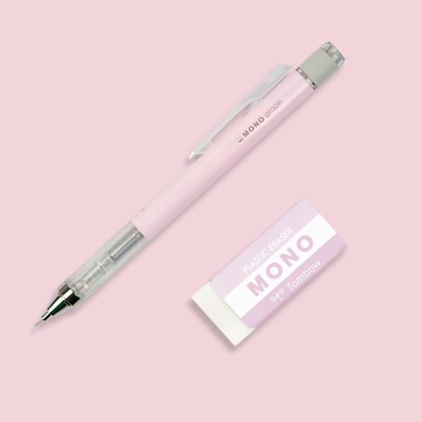 Mehaaniline harilik pliiats kustukummiga, Pink 0,5 mm