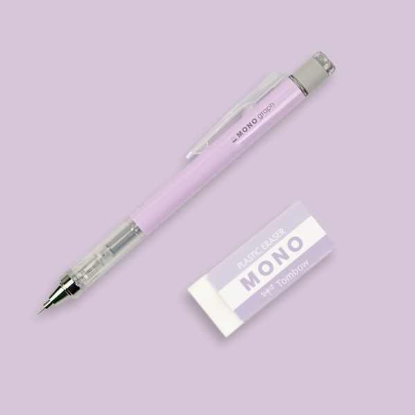 Mehaaniline harilik pliiats kustukummiga, Lavender 0,5 mm
