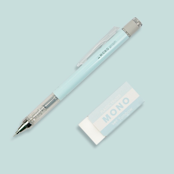 Mehaaniline harilik pliiats kustukummiga, Ice Blue 0,5 mm