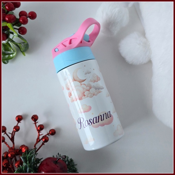 Personaliseeritud veepudel roosa/sinine, 360 ml