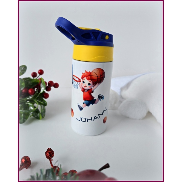 Personaliseeritud veepudel kollane/sinine 360 ml